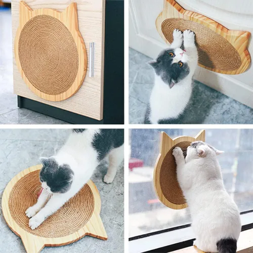 Vista 3 de Almohadilla rascador para gatos, almohadilla rascador natural para gatos, almohadilla de sisal de alta calidad para gatos con fuertes ventosas