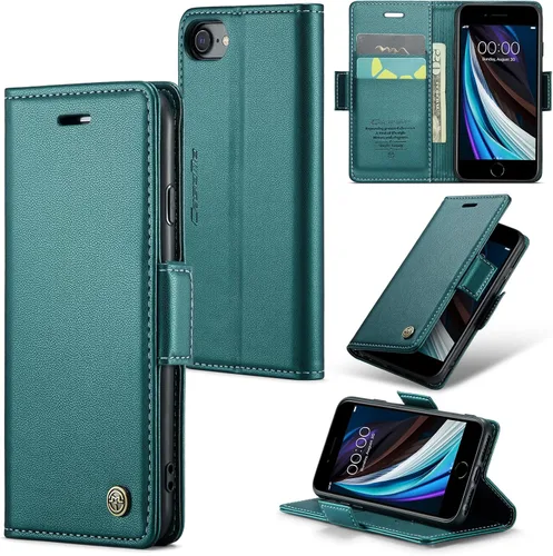 Vista 11 de Funda tipo cartera compatible con iPhone 6/7/8/SE 2020/SE3 [bloqueo RFID], funda de piel sintética con soporte para tarjetas para iPhone 6/7/8/SE