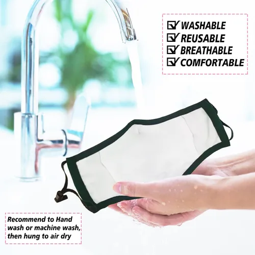 Vista 5 de Mascarillas de tela lavables y reutilizables para mujeres y hombres, máscara facial transpirable con alambre de nariz y bolsillo para filtro