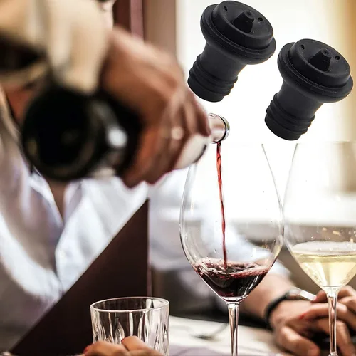 Vista 3 de Juego de 6 tapones de goma para preservar el vino
