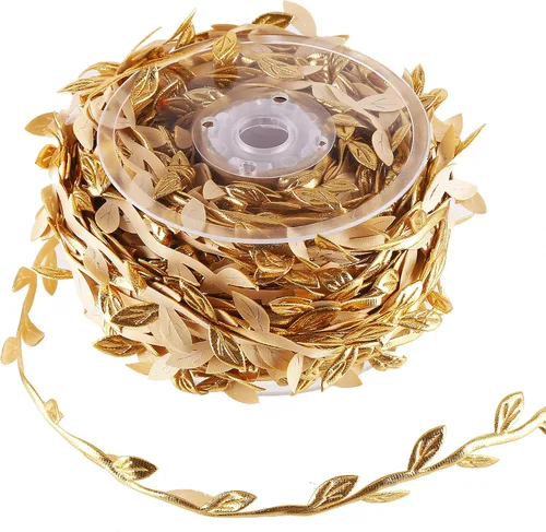 Vista 8 de DECORA Cinta de hojas verdes artificiales para decoraciones de coronas y flores (carrete de 20 yardas)