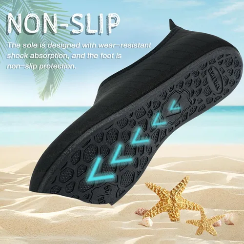 Vista 2 de ANLUKE - Zapatos de agua de secado rápido para mujeres y hombres, estilo calcetines, sensación de pies descalzos, ideales para yoga, playa, natación