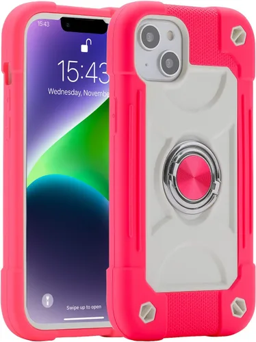 Vista 7 de MARKILL Funda compatible con iPhone 14 Plus de 6.7 pulgadas con soporte de anillo giratorio de 360 grados, protección contra caídas de grado
