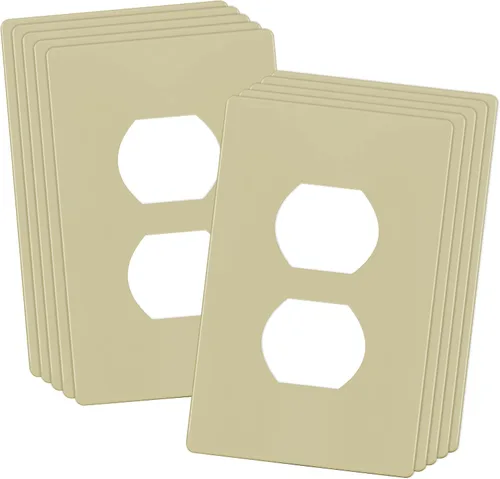 Vista 63 de ENERLITES Placa de pared dúplex para tomacorriente para receptáculos, cubierta de toma de corriente eléctrica jumbo, acabado brillante, de gran Negro