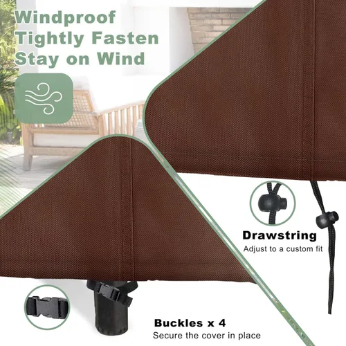 Vista 4 de Gasadar Funda Impermeable para Muebles de Exterior, Fundas de Juego de Muebles de Patio para Sofá Biplaza, Silla y Mesa de Centro, 600D Resistente