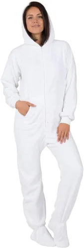 Vista 4 de Footed Pajamas - Adult Chenille Hoodie Onesie One-Piece Pajama Jumpsuits for Men and Women Pjs Unisex