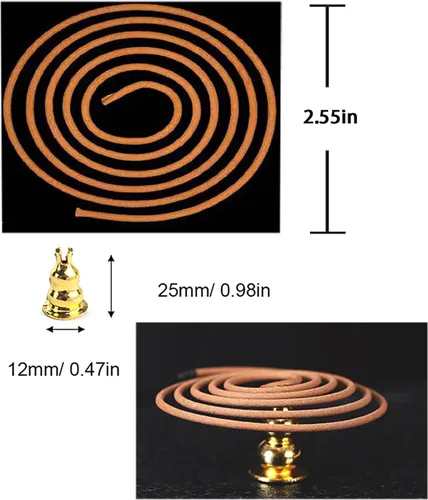 Vista 2 de Bobinas de incienso de jazmín (48 piezas) en espiral para incienso, quemador de incienso en espiral, bobinas de incienso chino natural, diseño