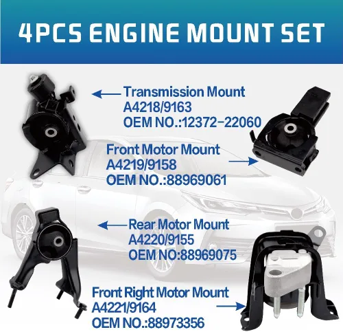Vista 3 de Kit de soportes de motor y transmisión compatible con Corolla 1.8L 2003-2008 & Matrix 1.8L 2003-2008 & Pontiac Vibe 1.8L 2003-2008 Transmisión