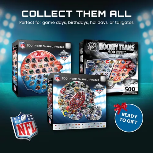 Vista 7 de MasterPieces Rompecabezas con Forma de Casco de Arte Drip de la NFL de 500 Piezas - Perfecto para Fanáticos de la NFL - 25"x22