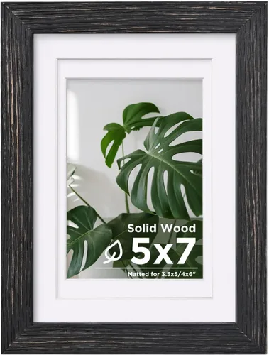 Vista 43 de Egofine - Portarretratos de 4 x 6 pulgadas, de madera maciza con plexiglás, para fotos de 3.5 x 5 con paspartú o de 4 x 6 sin paspartú, para colocar