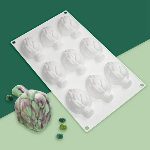 Vista 2 de mostsom Moldes de panadería con forma de cardo Molde de silicona para hornear para pastelería Forma de pastel para magdalenas Molde de donas Molde