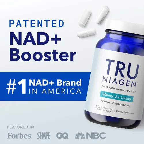 Vista 4 de TRU NIAGEN Suplemento NAD patentado para la función cerebral, antienvejecimiento y regeneración celular, niagen, 60 porciones de 300 mg Apoya