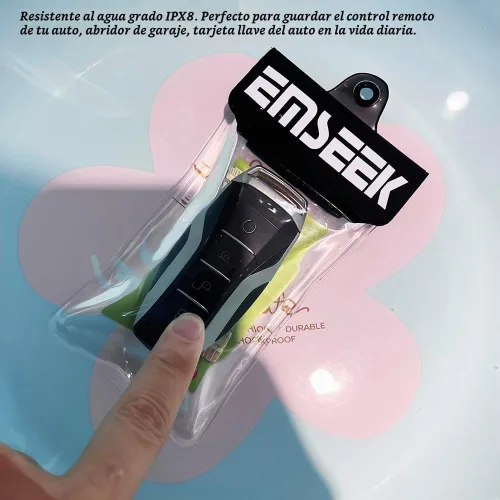 Vista 5 de Waterproof Car Key Fob Case Swim Dry Key Shell Bag Transparente