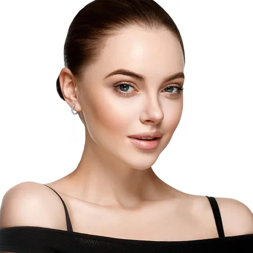 Vista 4 de Aretes de plata de ley 925 para mujer, aretes de aro de circonita cúbica 5A, regalos de joyería para ella