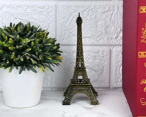 Vista 2 de DS. DISTINCTIVE STYLE Modelo de la Torre Eiffel Estatua Metálica de la Torre Eiffel Figura de Recuerdo, Bronce (15 cm)