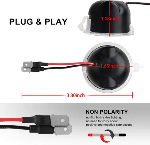 Vista 5 de Foco RUXIFEY de advertencia de charcos para espejo retrovisor lateral, con LED, compatible con Ford F150, Explorer, Edge, Expedition, Flex Fusion