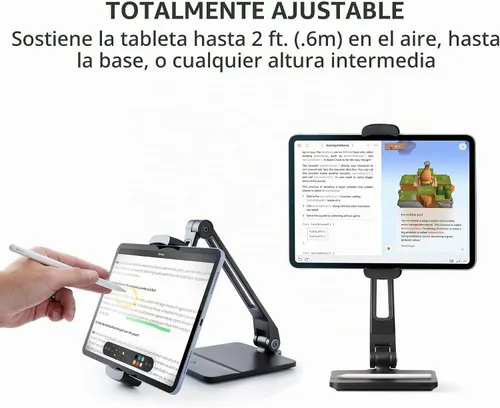 Vista 2 de Twelve South HoverBar Duo Soporte para iPad (2.ª generación) - Soporte ajustable para tablet de escritorio con base pesada y fijación de abrazadera