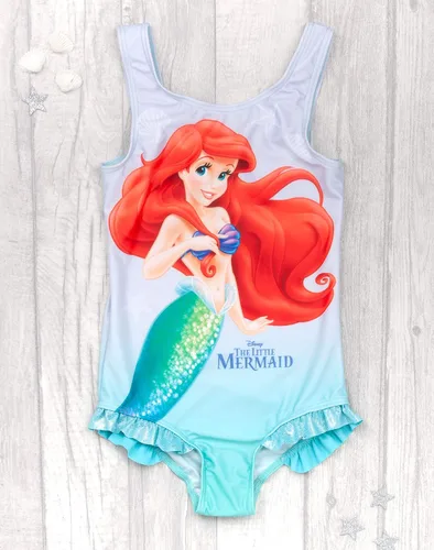 Vista 2 de Disney The Little Mermaid - Conjunto de traje de baño y poncho con capucha para niña