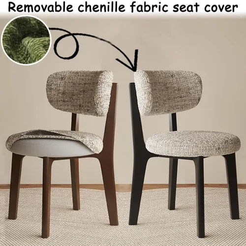 Vista 5 de YVYKFZD Solid Wood Dining Chairs, Armless Dining Room Chair Set, Upholstered Kitchen Chairs, Living Room Chair with Removable Fabric Seat Cushion