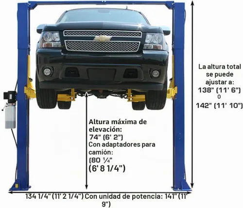Vista 4 de Atlas Automotive Equipment 9KOHX Elevador de vehículo de 2 postes, Polipasto aéreo, Altura mínima de techo de 12 pies, Diseño de piso libre