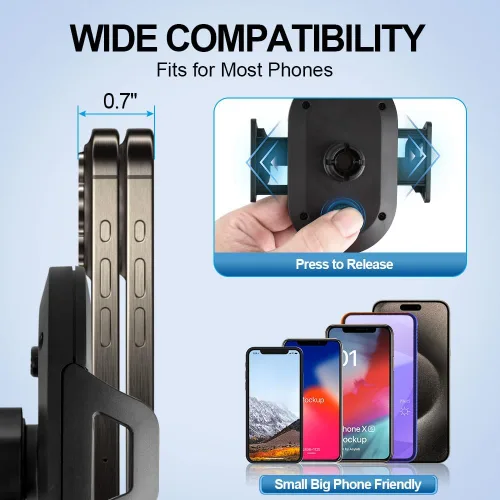 Vista 6 de Soporte universal para teléfono celular con ventosa para automóvil, soporte de celular seguro para automóvil, soporte ajustable