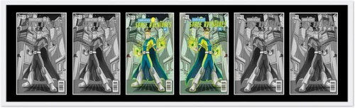 Vista 82 de Marco de cómic blanco mate para cómics publicado entre 1938 y 1955 (marco de madera maciza de cómic de la edad dorada) hecho para mostrar 4 cómics