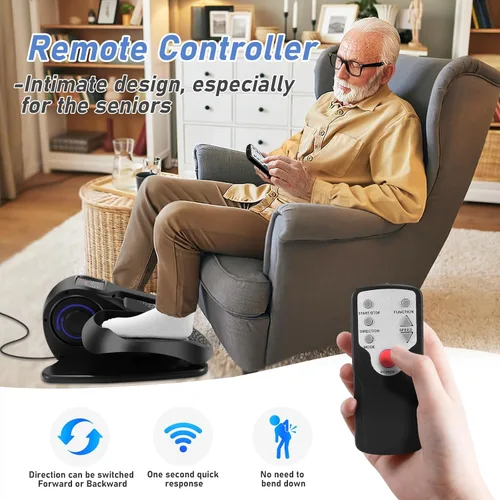 Vista 5 de Under Desk Elliptical Machine, Electric Leg Exerciser for Seniors, Compact Seated Pedal Exerciser, Portable Elliptical Trainer with Remote and