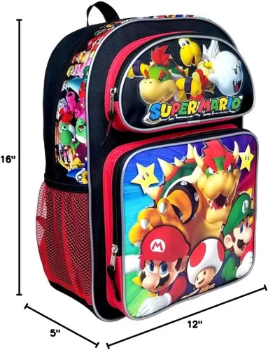Vista 4 de SUPER MARIO Mochila grande Bros Super Bowser #NN43718, Negro -, Mochila