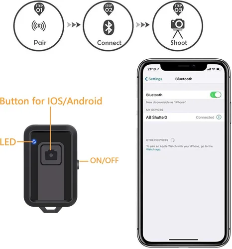 Vista 5 de LINKCOOL Trípode de teléfono, trípode de 42 pulgadas para iPhone, trípode ligero de viaje para iPhone/Android Smartphone con soporte para teléfono