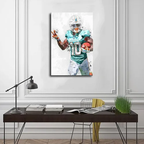 Vista 3 de Póster de Tyreek Hill en Lienzo, Póster para Dormitorio, Decoración Deportiva, Paisaje, Oficina, Habitación, Regalo, Sin Marco: 16 x 24 Pulgadas