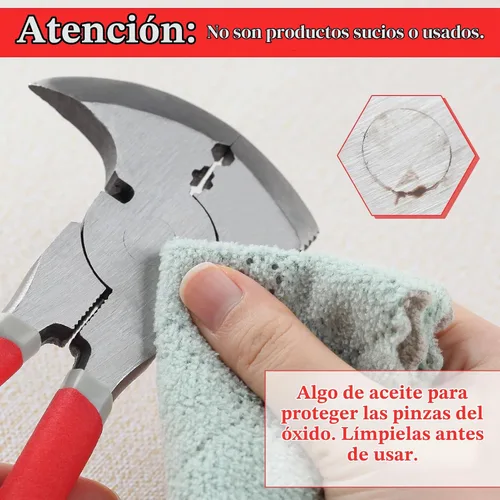 Vista 7 de Alicates de esgrima de 9.5 pulgadas, herramienta de valla multiusos con cabeza de martillo, cortadores de alambre, torsión de alambre, extractor
