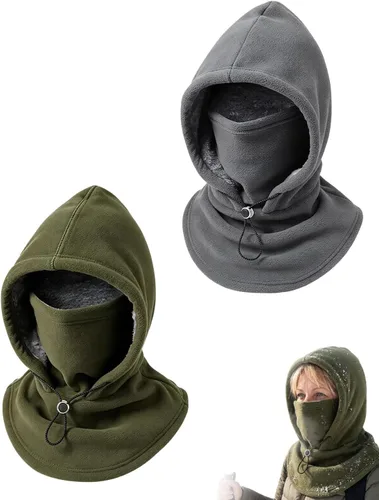 Vista 12 de 3 in 1 Winter Hood Fleece Face Mask & Neck Warmer for Cycling Multicolor 4pc
