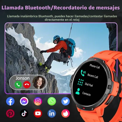 Vista 8 de GPS Smart Watch for Men with Compass 1.46'' Tactical Smartwatch