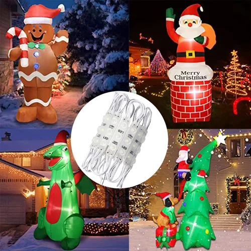 Vista 4 de Módulo LED, luces de repuesto para inflables, color blanco, 20 unidades, 9.8 pies, 3 LED, superbrillantes, 2835 SMD IP65, impermeables