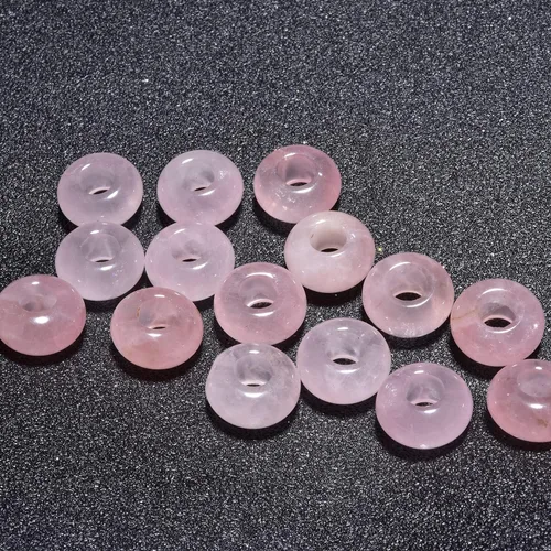 Vista 13 de Cuentas de piedra natural de agujero grande (0.23 a 0.236 pulgadas) pulidas Rondelle cuentas de piedras preciosas europeas para pulseras de dijes