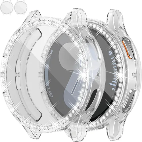 Vista 22 de RICHONE Compatible con Samsung Galaxy Watch 5 y Watch 4 y FE 40 mm Protector de pantalla Estuches de strass, Accesorios de cubiertas protectoras