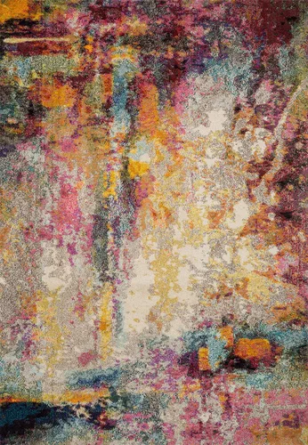 Vista 3 de Loloi II Nadia NN NN-02 aprox. Alfombra decorativa de cocina color marfil / blanco de 3 x 5, contemporánea, clásica, colorida Marfil / Fiesta.