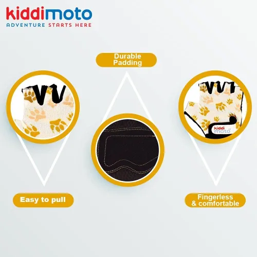 Vista 3 de Kiddimoto Kids Cycling Gloves Anti-Slip Kids Bike Gloves for Boys and Girls Fingerless Kids Mountain Bike Gloves for BMX, MTB Riding, Gymnastics