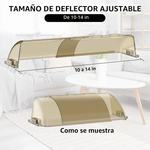 Vista 2 de Deflectores de ventilación para el hogar, deflectores de calor para registros de piso, deflector magnético ajustable de 10" a 14" pulgadas