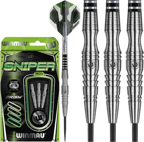 Vista 9 de Winmau Sniper - Juego de dardos profesionales – 90% tungsteno con vuelos y ejes – Barriles de agarre de precisión para adultos – Disponible en punta