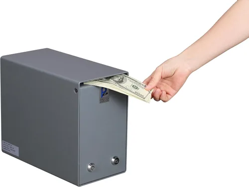 Vista 2 de Caja fuerte Protex Drop Box (SDB-106), para dinero en efectivo, cheques y sobres, cerradura de doble llave, resistente, deflector de dientes