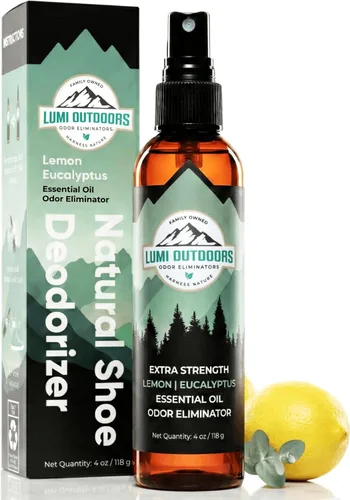 Vista 11 de Lumi Outdoors Desodorizador natural para zapatos en aerosol y eliminador de olores, aceite esencial de árbol de té cítrico fresco