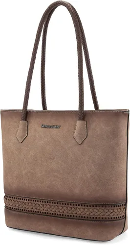 Vista 14 de Montana West Bolsas Tote Tejidas para Mujeres, Carteras y Bolsos de Mano con Bolsillo Trasero con Cremallera *Tejido negro