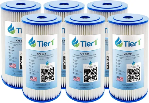 Vista 11 de Tier1 Filtro de agua de 30 micras de 10 x 4.5 pulgadas Cartucho de sedimento plisado de poliéster para toda la casa Reemplazo para filtro