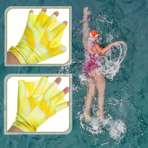 Vista 5 de Baluue 2 guantes de natación, guantes de natación acuática, para entrenamiento en agua, palmeados a mano, para hombres, mujeres, adultos