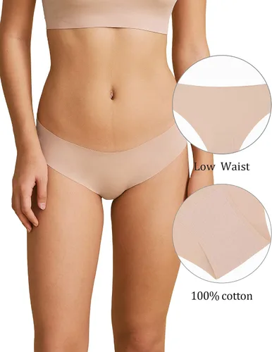 Vista 2 de SHARICCA Bragas de Bikini sin Costuras para Mujer, de Corte Descarado, Invisibles, Transpirables, Suave, Elásticas, Ropa Interior, Paquete Múltiple