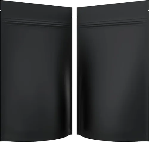 Vista 54 de Bolsas de barrera estilo Mylar – Cremallera con sellado térmico – 100 bolsas (negro brillante/transparente, 0.04 oz - 3 x 4.5 pulgadas)