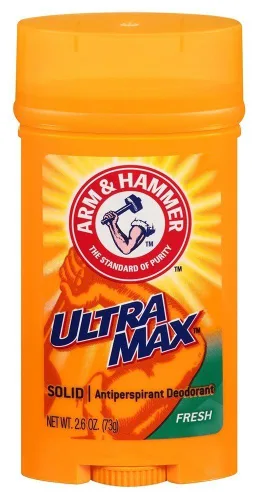 Vista 5 de Arm & Hammer Ultra-MAX Antitranspirante/Desodorante, Sólido Invisible Fresco, Peso Neto 3.0 oz, Paquete de 3 (1.0 oz/Stick)