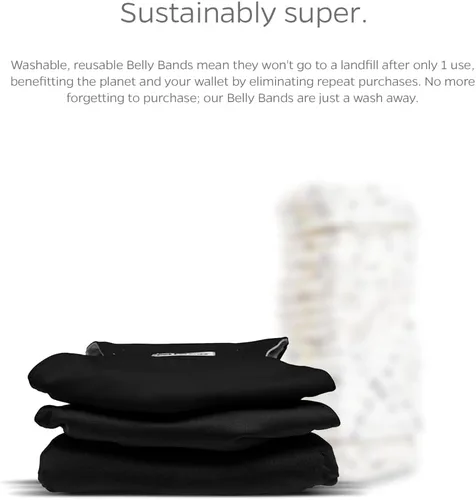 Vista 7 de Pet Parents - Bandas abdominales y extensores lavables prémium para perros machos - Pañales para perros machos - Paquete de 3 - Color: negro