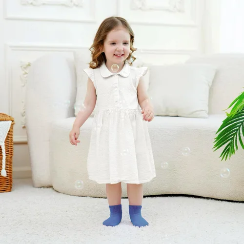 Vista 6 de Calcetines tobilleros antideslizantes para niños pequeños con agarres, lindos sin costuras, para bebés, niños y niñas, 6 pares